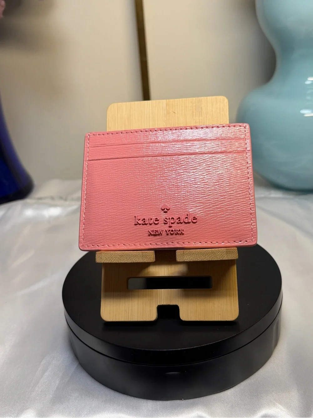 kate spade Pink Floral Embossed Card Holder NWT